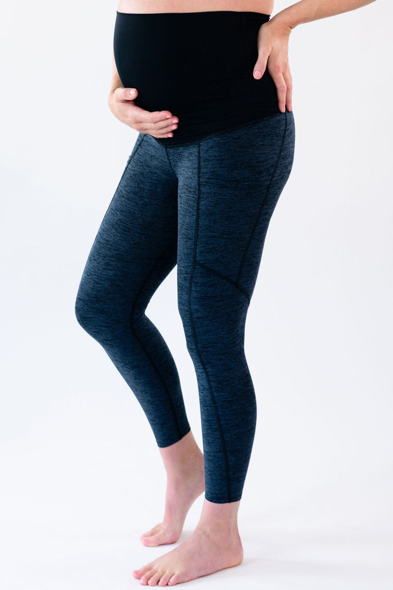 Janey Over-Belly Ultra Soft 7/8 Legging - Space Gray