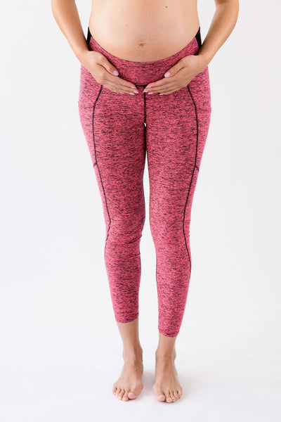 Cindy High Waisted Ultra Soft 7/8 Legging - Peppered Pink