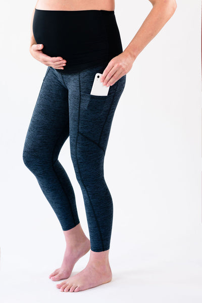 Janey Over-Belly Ultra Soft 7/8 Legging - Space Gray