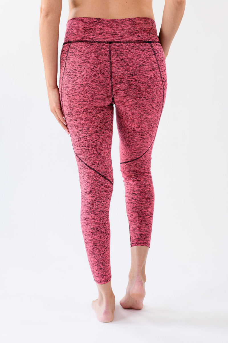 Cindy High Waisted Ultra Soft 7/8 Legging - Peppered Pink