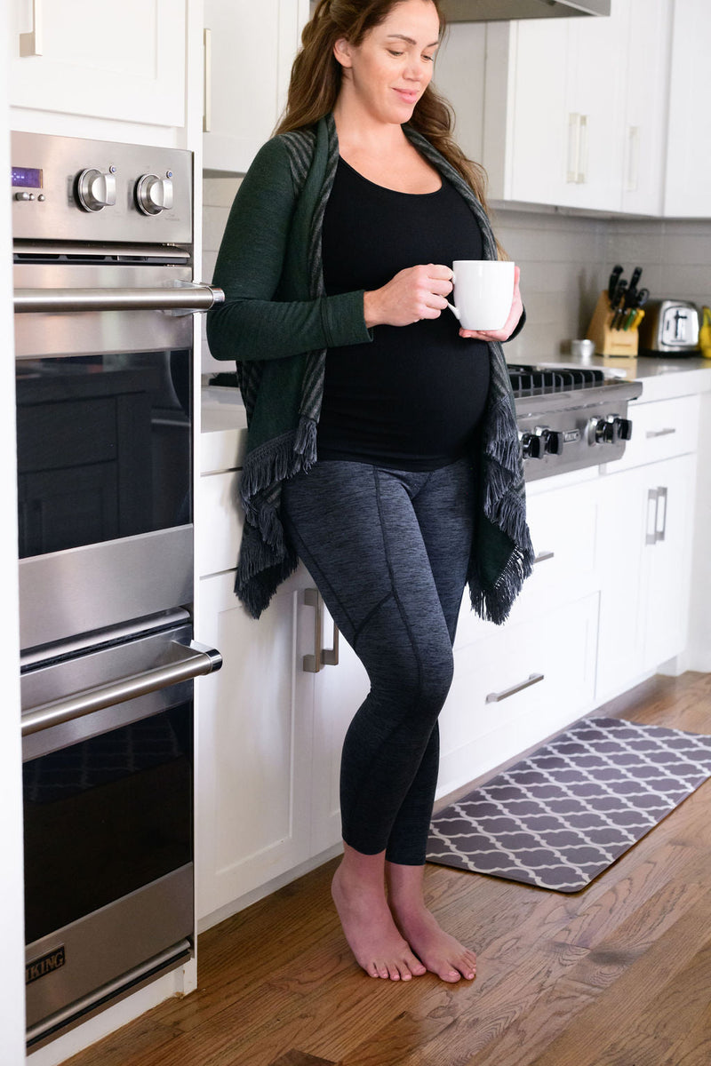 Berkley Clothing Janey Over Belly Maternity Legging in Peppered